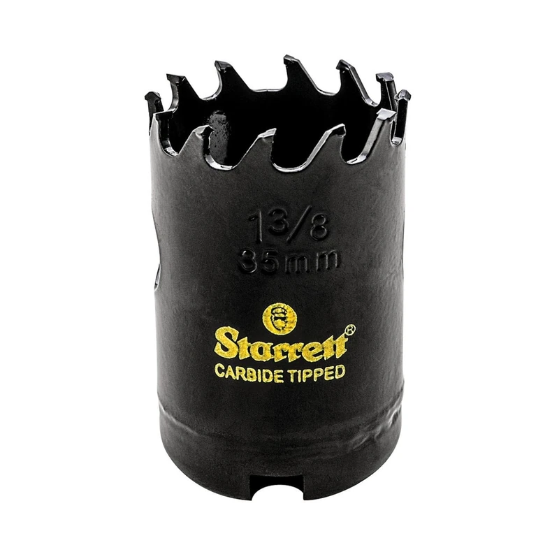 Starrett Tungsten Carbide Tipped Hole Saw - CT138 Deep Cut Holesaw Cutter - For Wood Suspended Flooring Reinforced Concrete & Fibreglass - 35MM