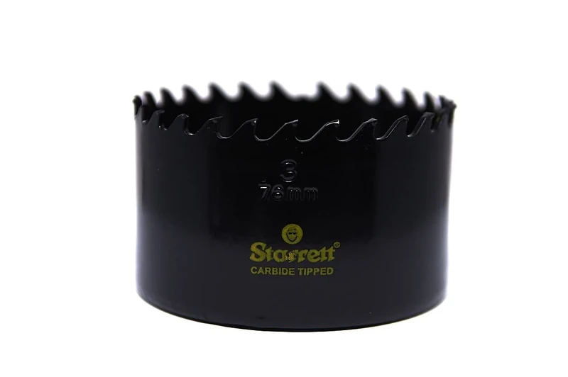 Starrett Tungsten Carbide Tipped Hole Saw - CT300 Deep Cut Holesaw Cutter - For Wood Suspended Flooring Reinforced Concrete & Fibreglass - 76MM