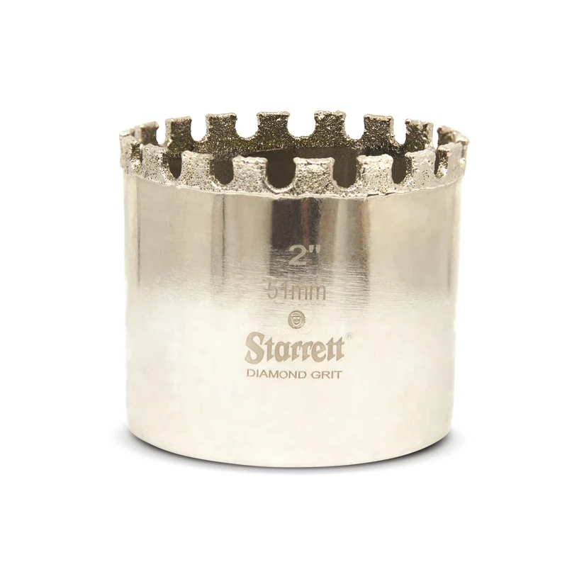 Starrett Diamond Grit Hole Saw - D0200 Ceramic and Tile Drill Cutter - For Brick Glass Marble Slate Stone Porcelain - 51mm (2 inch)