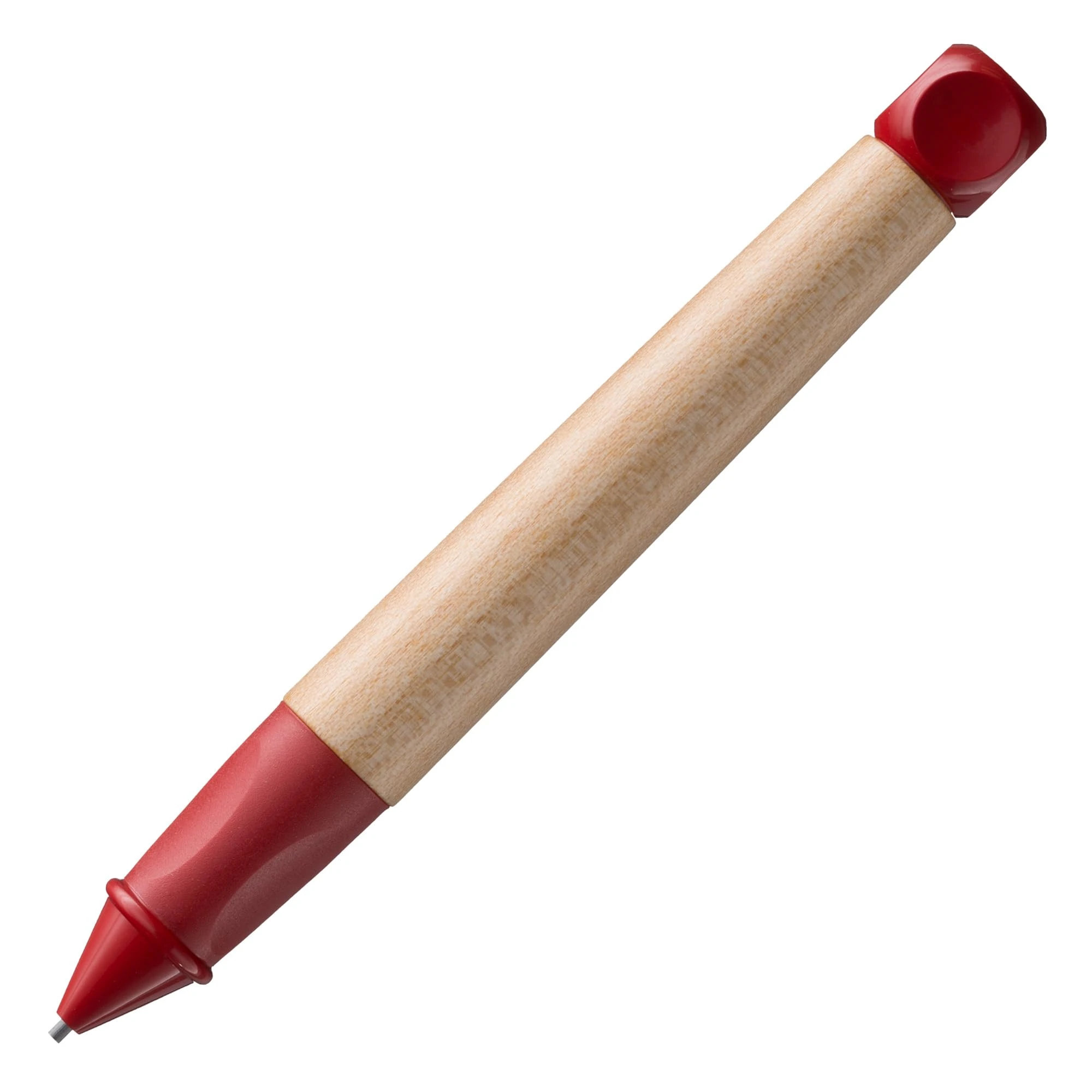 LAMY abc red - child-friendly Mechanical Pencil for writing beginners with ergonomic grip & robust maple wood - including LAMY M 44 fine line refill 1.4 mm