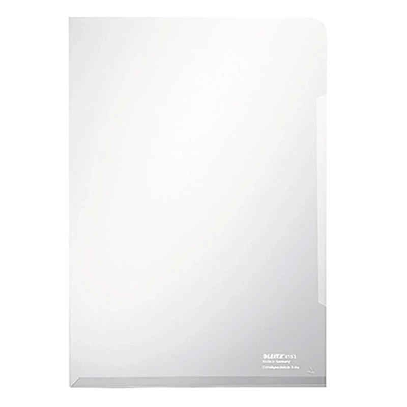 Leitz Premium Folder, Pack of 1, Holds up to 40 A4 sheets, Transparent, 150 Micron PVC Material, 41530003