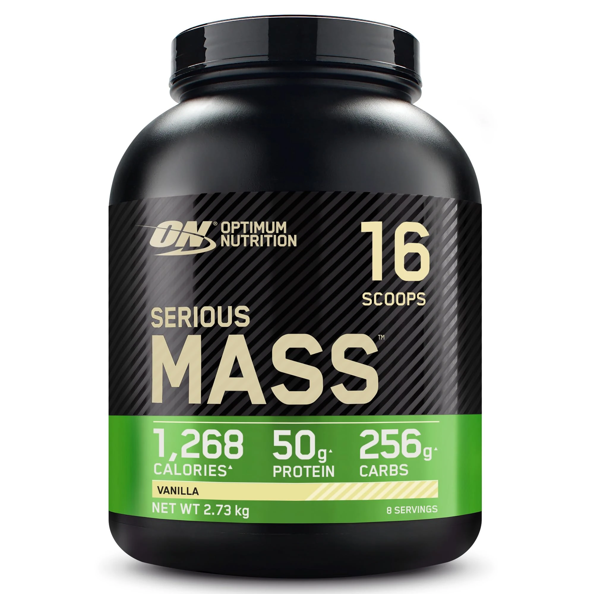 Optimum Nutrition Serious Mass Protein Powder High Calorie Mass Gainer with Vitamins, Creatine and Glutamine, Vanilla, 8 Servings, 2.73 kg, Packaging May Vary