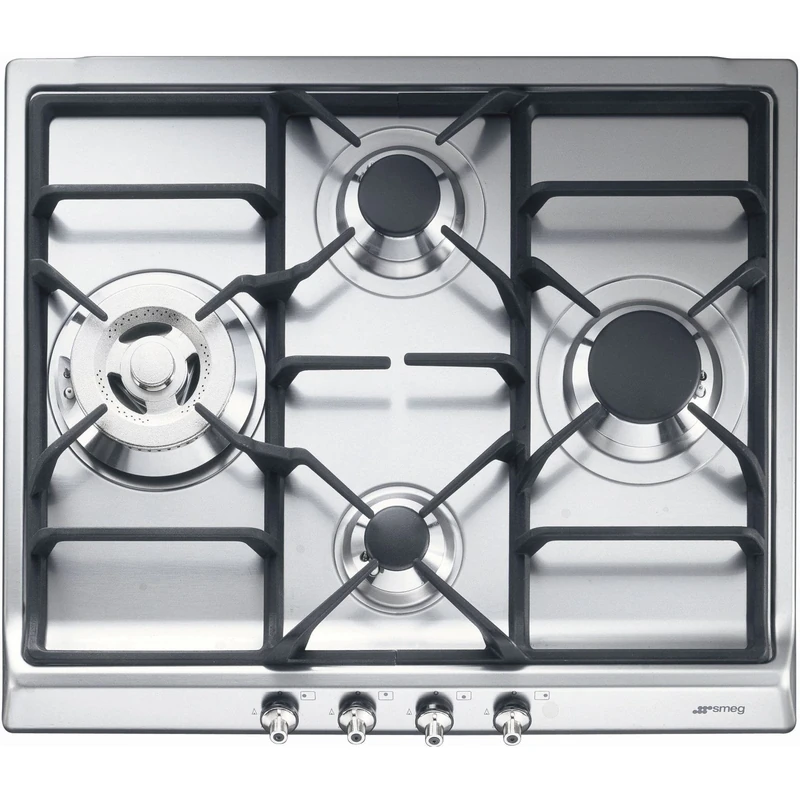 Smeg SER60SGH3 Classic Stainless Steel 60cm Gas Hob with Cast Iron Pan Stands