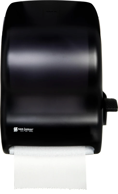 San Jamar T1100TBK Lever Roll Towel Dispenser With Auto Transfer, Classic, Black Pearl