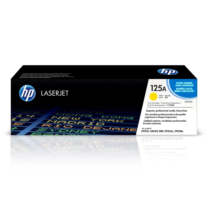 HP CB542A 125A Original LaserJet Toner Cartridge, Yellow, Single Pack