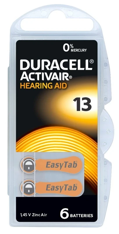 Duracell Activair Hearing Aid Batteries (Orange) Size 13 Pack of 60
