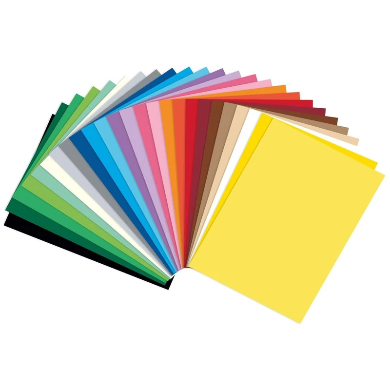 folia 614/250 09 Photo Card Mix, DIN A4, 300 g/m², 250 Sheets, Assorted in 25 Colours, for Crafts and Creative Design of Cards, Window Pictures and for Scrapbooking