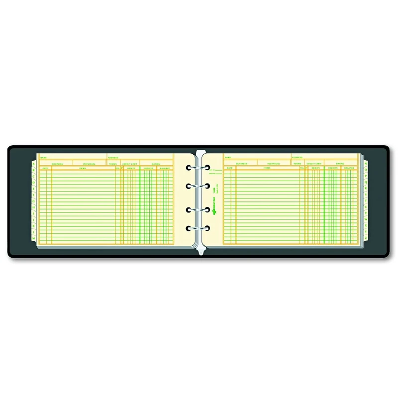 Four-Ring Ledger Binder Kit, 100 Ledger Sheets, 8 1/2 x 5 1/2