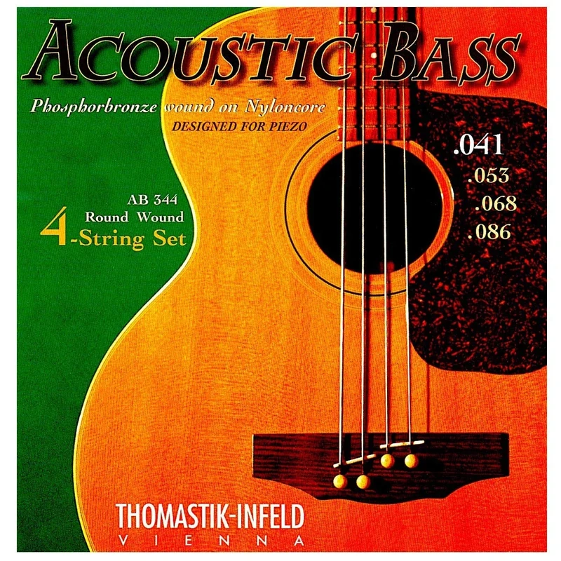 Thomastik strings for acoustic bass phosphor bronze with nylon core set AB344 4-string (G, D, A, E)