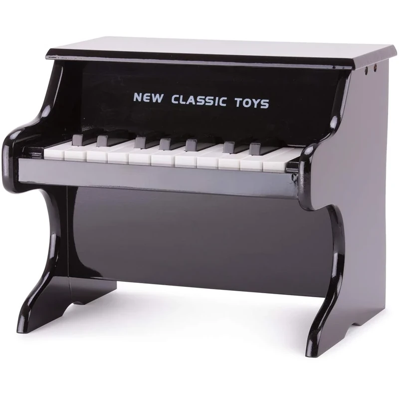 New Classic Toys Wooden toy piano - 18 keys - black - including music book