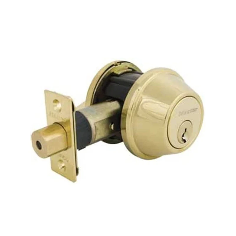 Master Lock DSNRN0603PBOX Nightwatch Deadbolt with Bump Stop Cylinder, Bright Brass by Master Lock