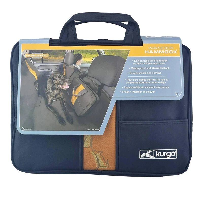 Kurgo Wander Hammock Cover, Dog Car Seat Protector, Durable Scratch-Resistant Material, Waterproof, Black