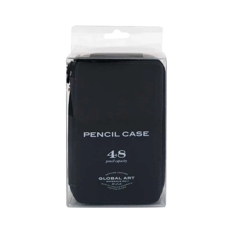 Speedball Leather Pencil Case, 48 Pencil Capacity, Black, Single Unit, For Home, Office, School, Professional And Hobby Artists Alike, Adults, Children