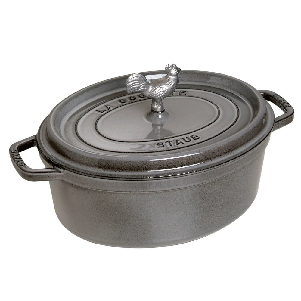 STAUB 1123118 Coq au Vin Cocotte, Cast Iron, Graphite Gray