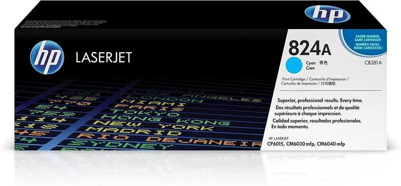 HP CB381A 824A Original LaserJet Toner Cartridge, Cyan, Single Pack