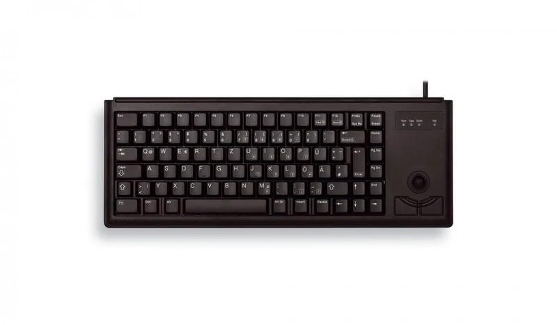 CHERRY G84-4400, Compact Keyboard with Trackball, UK-Layout (QWERTY), Wired (USB-Connection), 2 Mouse Keys, Mechanical ML Switches, Black