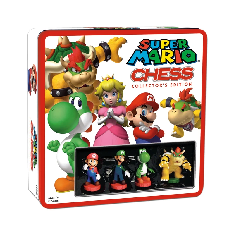 Super Mario Chess Set | 32 Custom Sculpt Chess Pieces Including Iconic Characters - Mario; Luigi; Peach; Toad; Bowser | Super Mario Themed Chess Game