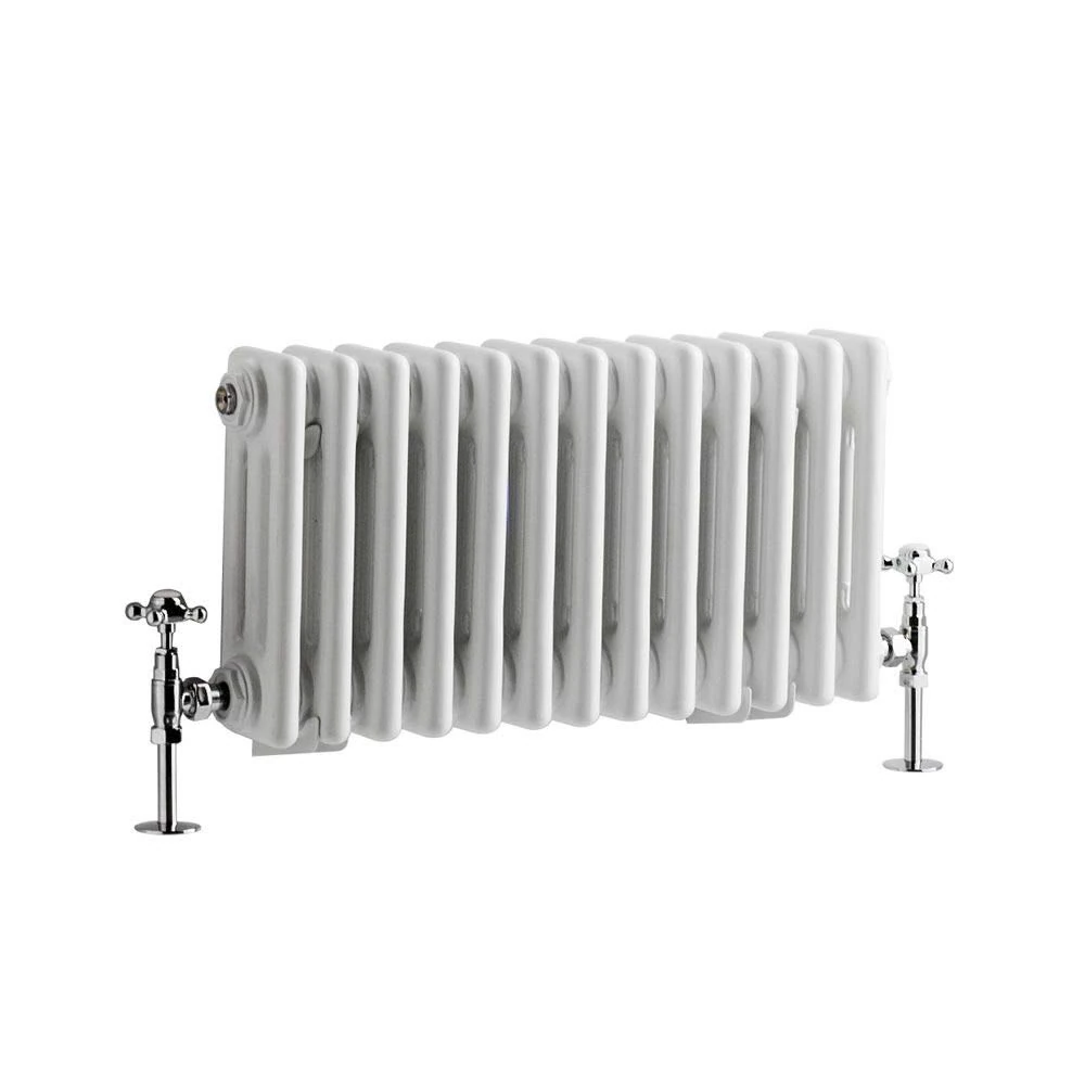 Milano Windsor White Cast Iron Style Horizontal Triple Column Radiator - 300mm x 605mm
