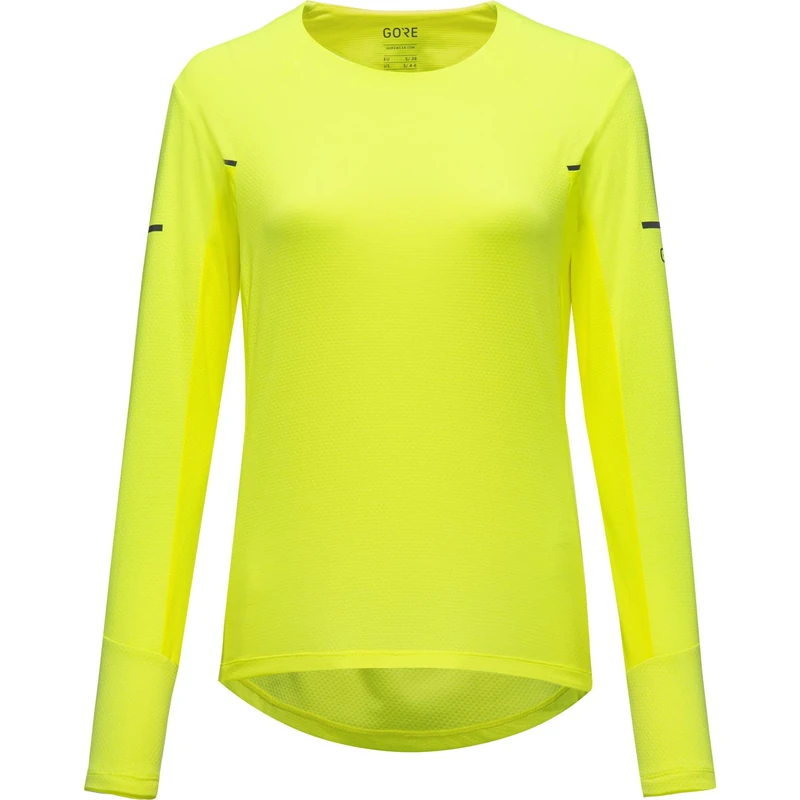 GOREWEAR Vivid Long Sleeve Shirt Womens, Neon Yellow, 36