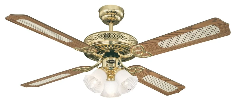 78017 Comet One-Light 132 cm Five-Blade Indoor Ceiling Fan, White Finish with Frosted Glass - Image 1