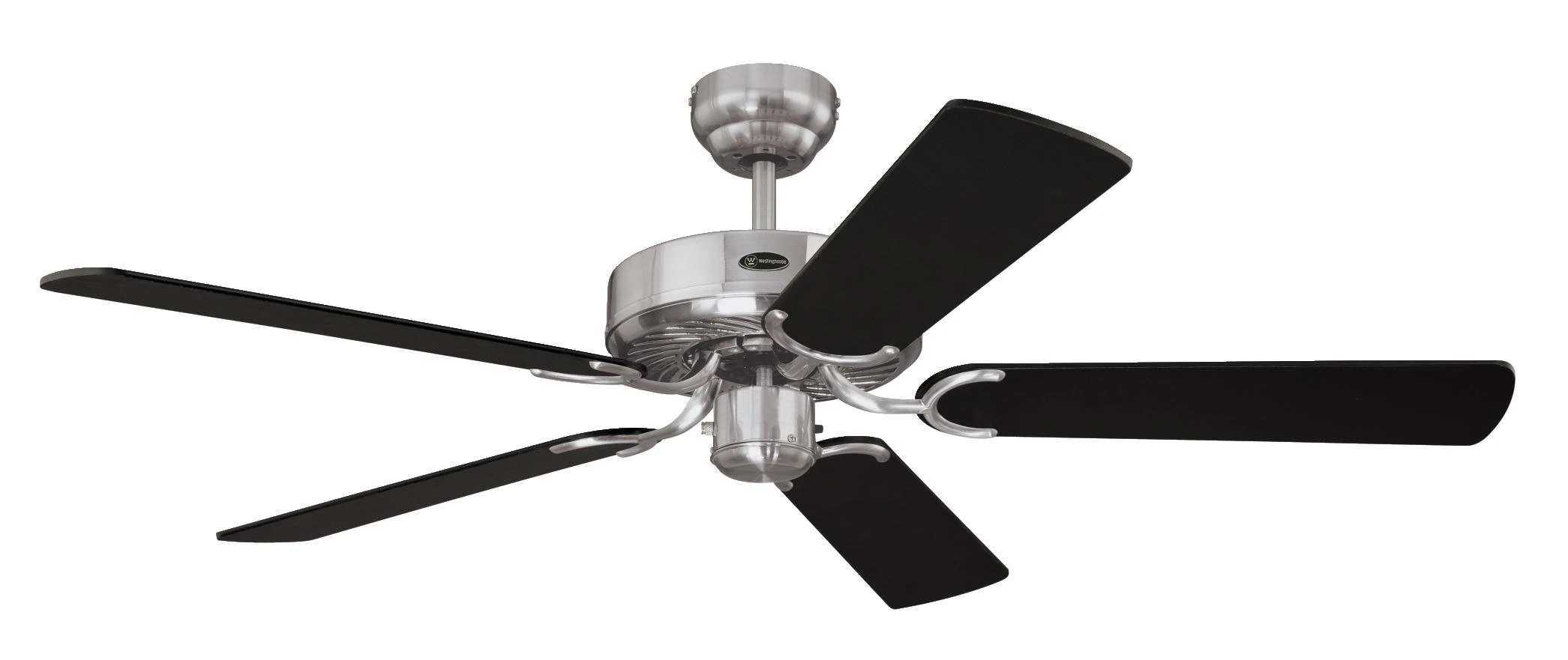 Westinghouse Cyclone 132 cm/ 52-inches Ceiling Fans, Brushed Steel-Black/ Black With Silver Stripe