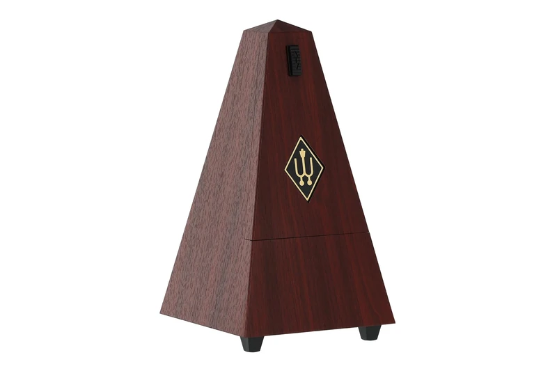 Wittner Metronome Taktell Pyramid Shape Maelzel System Series 845 - Plastic casing - Without bell - Mahogany grain - Mechanically wound - No batteries required - Made in Germany