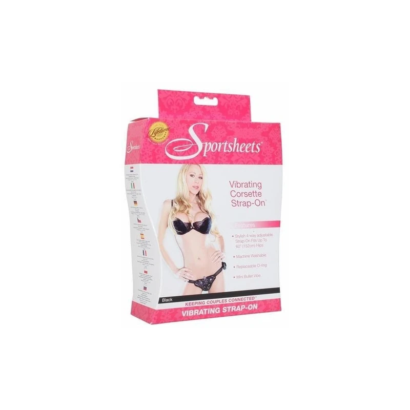 Strap On - Vibrating Corsette Strap-On - Black
