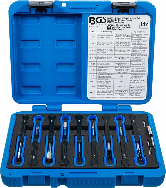 BGS 60150 | Terminal Tool Set | for MAN, Volvo | 14 pcs.
