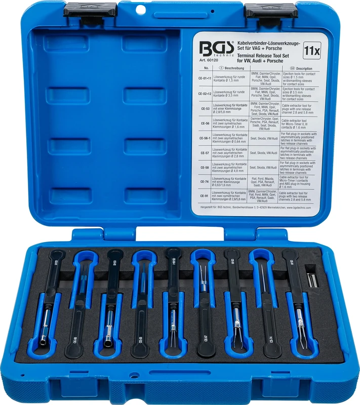 BGS 60120 | Terminal Tool Set | for VAG, Porsche | 11 pcs.