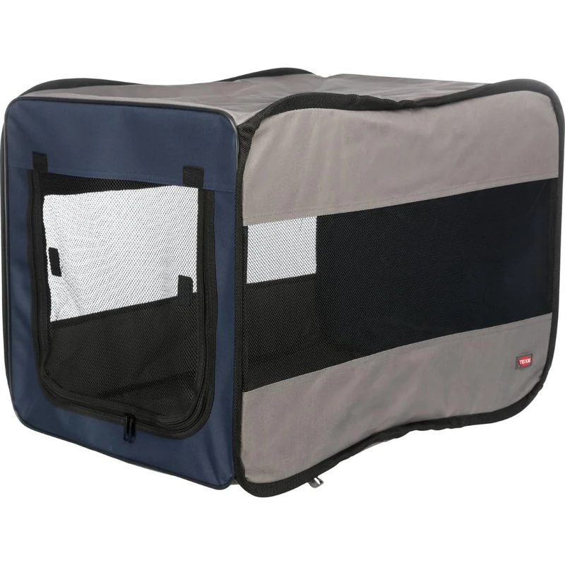 TRIXIE Dog Box Twister – Size S–M: 50 × 52 × 76 cm – Pop-Up Travel Crate for Indoor and Outdoor Use – Foldable Pet Carrier with Ground Anchors and Carry Bag – 39693