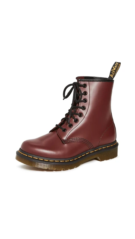 Dr. Martens Women's 1460 W Smooth Leather 8 Eye Boot, Cherry Red, 6 UK