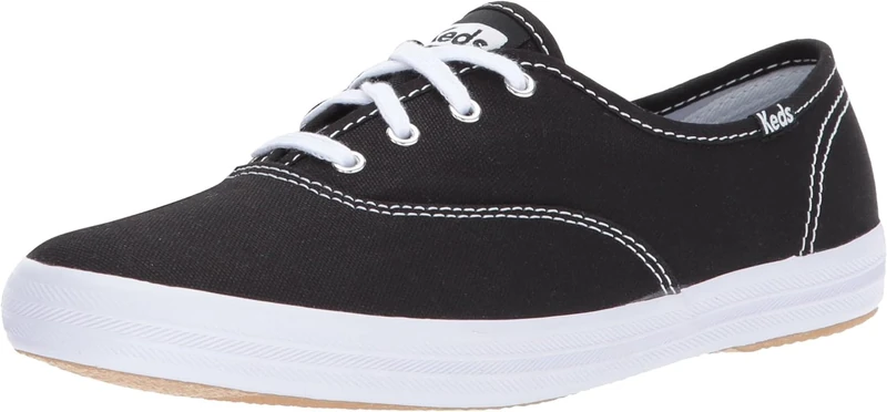 Keds Women's Champion Original Canvas Sneaker, Black, 6.5 UK