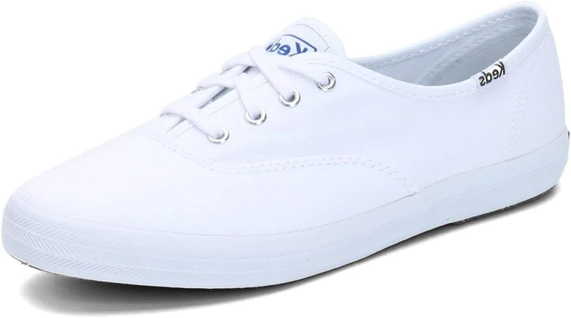 Keds Women's Champion Leather Low-Top Sneakers, White (Wolf Grey/Star Coastal Blue) UK 2.5M (EU 35M)