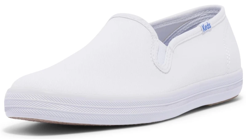 Keds Women's Champion Slip on Sneaker, White Canvas, 5 UK