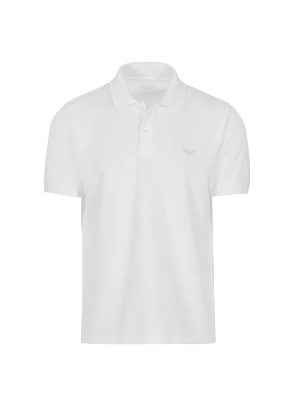 Trigema Men's Deluxe Pique Polo Shirt, White, XXL