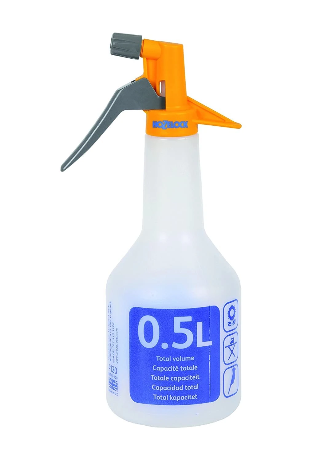 HOZELOCK - Trigger Sprayer Spraymist 0.5L : Ideal for Indoor Applications, 2-spray Adjustable Nozzle, Fine Spray and Medium Spray [4120P0000], White