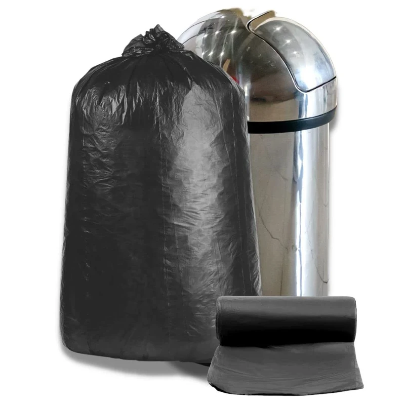 Plasticplace 32-33 Gallon Trash Bags │ 16 Microns │ Black High Density Garbage Can Liners │ 33” x 40” (250, 1 Count (Pack of 250)