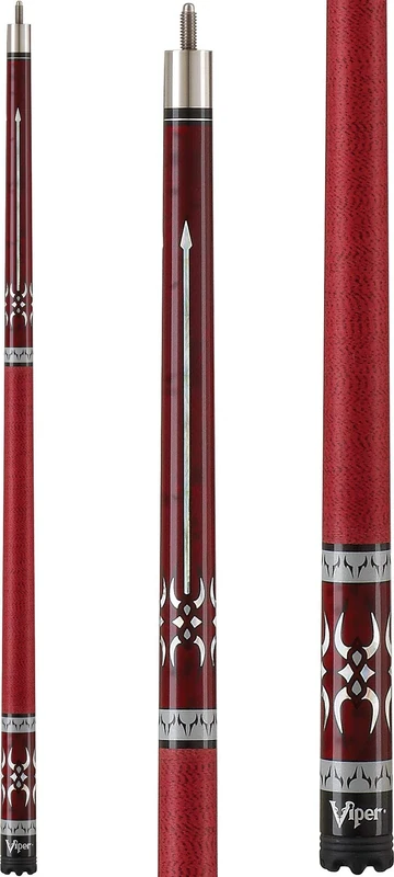 Viper Sinister 58" 2-Piece Billiard/Pool Cue, Burgundy with Pearlized Inlay, 18 Ounce