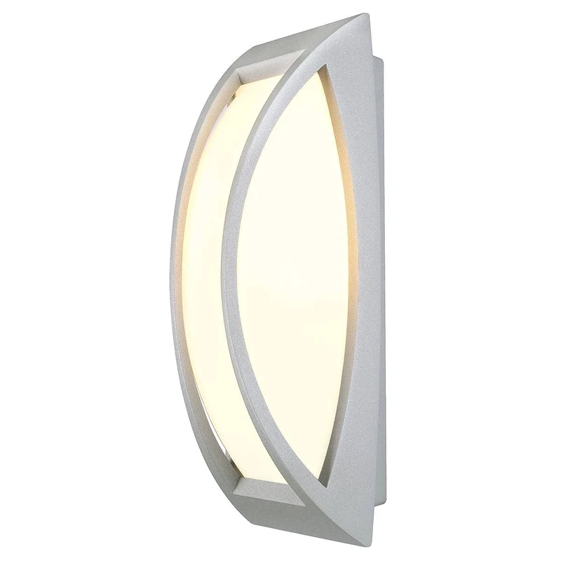SLV Surface-Mounted Wall and Ceiling Light Meridian 2 / Illumination for Walls, Paths, entrances, LED Outdoor spot, Surface-Mounted Outdoor Light, Garden lamp, Ceiling spot / E27 IP54 25W Grey