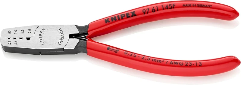 Knipex Crimping Pliers for wire ferrules plastic coated 145 mm 97 61 145 F