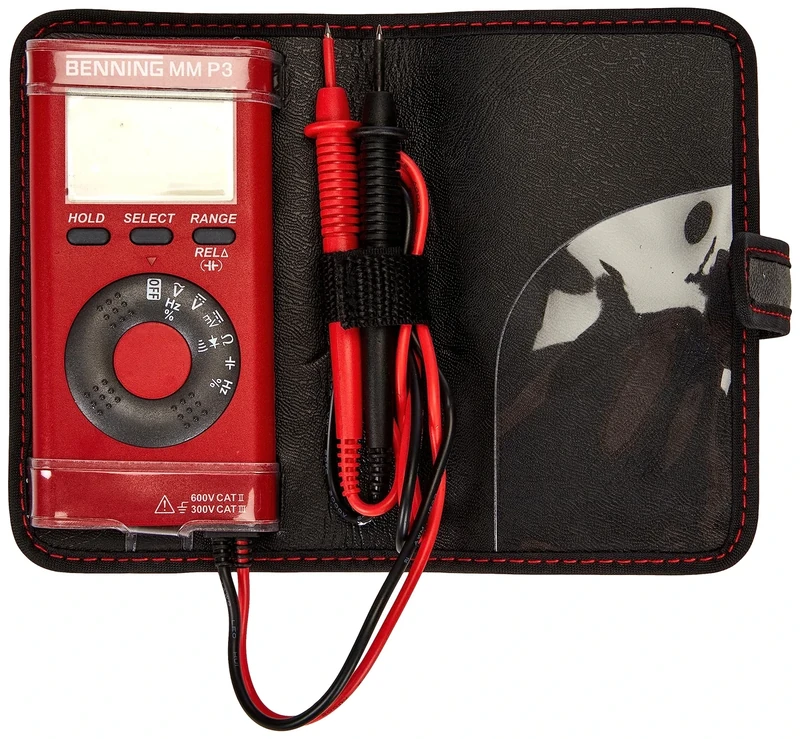 Benning 044084 "MM P3" Digital Multimeter, Red/Black