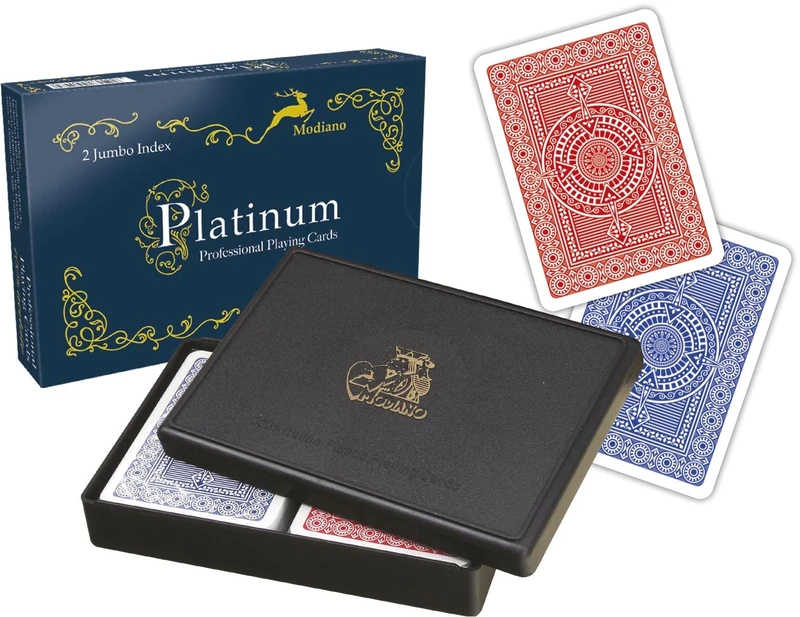 Modiano 2 Jumbo Index Ramino Platinum Playing Cards