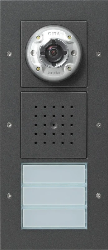 Gira 127067 Video Door Intercom AP 3–Panel Charcoal-Coloured