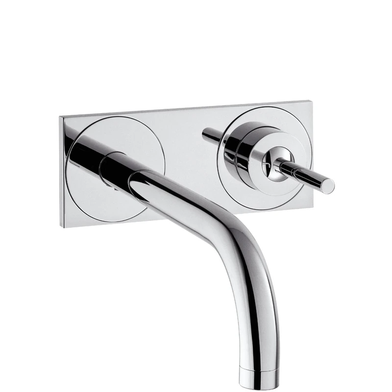 Hansgrohe Axor Uno² DN 15 38112000 Flush-Mounted Washbasin Tap with Panel and 165 mm Spout for Wall Mounting Chrome