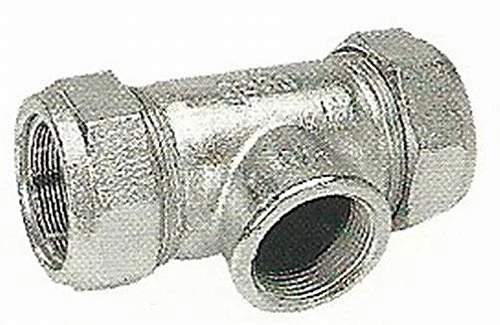 Gebo Fitting TGKR150 Malleable Iron Clamp Connector T on Both Sides for Clips 19 x 19 mm, 1 1/2-Inch, 01.150.04.05