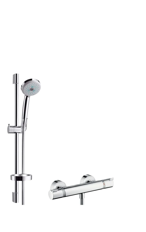 hansgrohe Croma 100 Shower system Multi with Ecostat Comfort thermostatic mixer and shower rail 65 cm