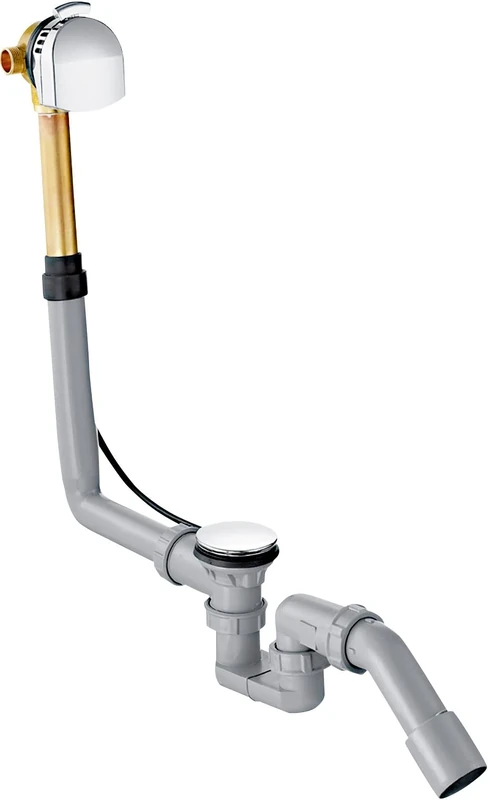 hansgrohe complete set for Exafill bath filler with waste and overflow set, standard bathtub, chrome