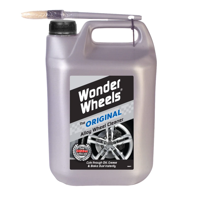 Wonder Wheels The Original Alloy Wheel Cleaner - 5L - Auto Express Best Buy - Easy to Apply - Application Brush Included - Cuts Through Dirt Grease Brake Dust Instantly Leaves an Outstanding Shine