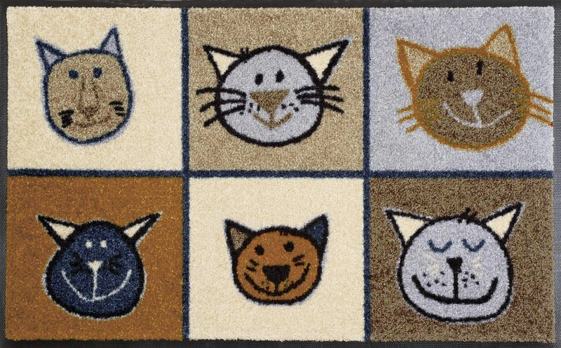 Wash+Dry Miau Miau ('Meow Meow') M23691 Door Mat 50 x 75 cm