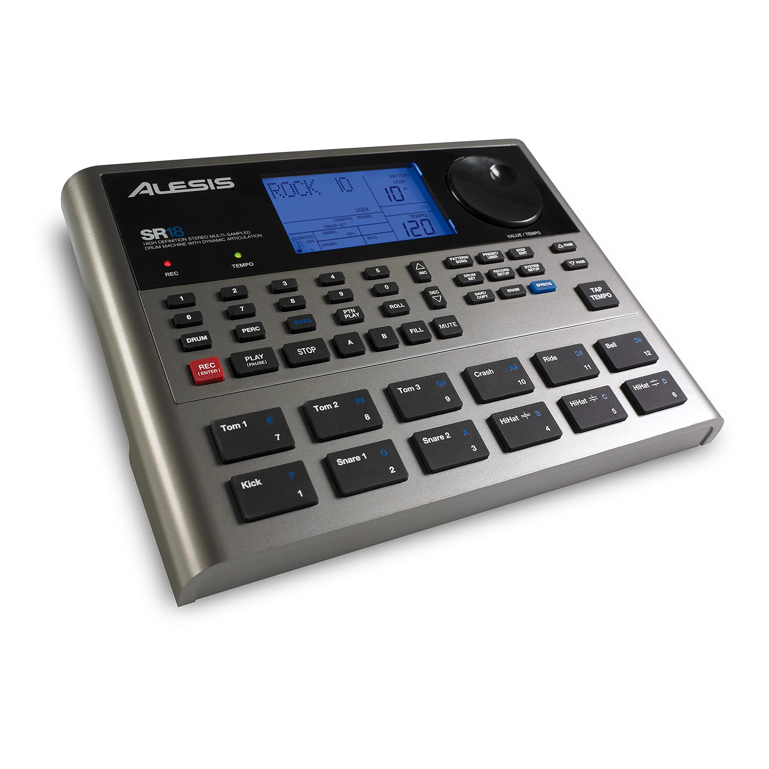 Alesis SR-18 - Studio-Grade Standalone Drum Machine with On-Board Sound Library, Performance Driven I/O and In-Built Effects / Processors